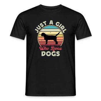 Griffon Fauve De Bretagne Dog Silhouette Retro - Men's T-Shirt - black - Front - AI Model Male 178 light (178cm)
