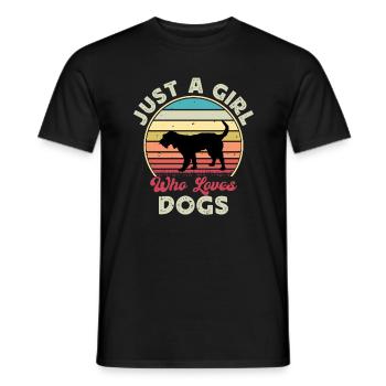 Griffon Nivernais Chien Amour Silhouette Rétro Coucher de soleil - T-shirt homme - noir - Devant - AI Model Male 178 light (178cm)