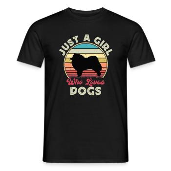 Spitz japonais Dog Lover Silhouette Vintage Sunset - T-shirt homme - noir - Devant - AI Model Male 178 light (178cm)