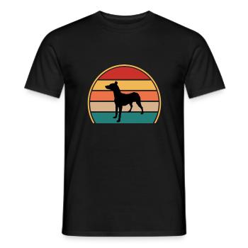 Andalusischer Jagdhund Liebhaber Silhouette Retro Sonnenuntergang - Männer T-Shirt - Schwarz - Vorne - AI Model Male 178 light (178cm)