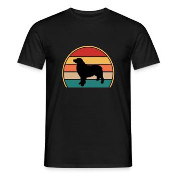 Berner Laufhund Dog Love Silhouette Vintage Sunset - Men's T-Shirt - black - Front - AI Model Male 178 light (178cm)