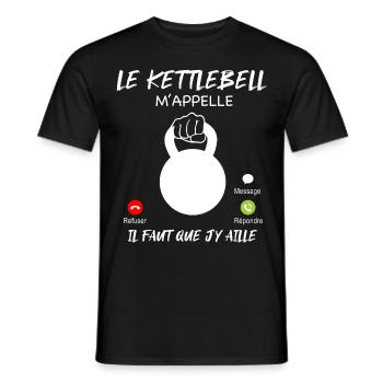 Le Kettlebell M'Appelle Cadeau Sport Entrainement - T-shirt homme - noir - Devant - AI Model Male 178 light (178cm)