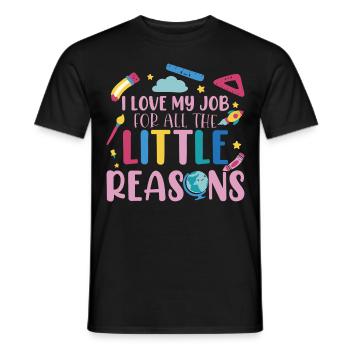 J’aime mon travail pour toutes les petites raisons - T-shirt homme - noir - Devant - AI Model Male 178 light (178cm)