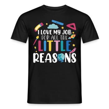 J’aime mon travail pour toutes les petites raisons - T-shirt homme - noir - Devant - AI Model Male 178 light (178cm)