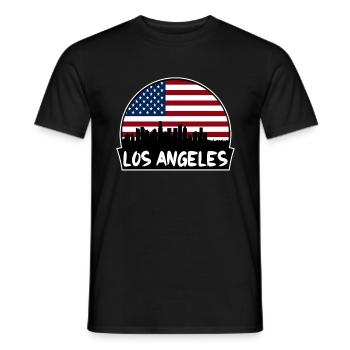 Los Angeles California Usa Flag Skyline Silhouette - T-shirt homme - noir - Devant - AI Model Male 178 light (178cm)