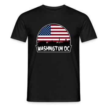 Washington Dc Washington Usa Flag Skyline Silhouet - Men's T-Shirt - black - Front - AI Model Male 178 light (178cm)