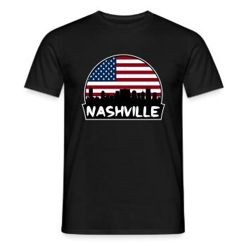 Nashville Tennessee USA Flagge Skyline Silhouette Tr - Männer T-Shirt - Schwarz - Vorne - AI Model Male 178 light (178cm)