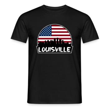 Louisville Kentucky USA Flagge Skyline Silhouette Tr - Männer T-Shirt - Schwarz - Vorne - AI Model Male 178 light (178cm)