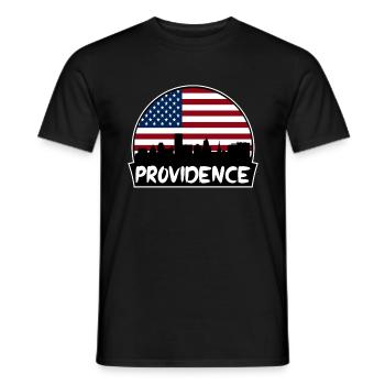 Providence Rhode Island États-Unis Flag Skyline Silhouett - T-shirt homme - noir - Devant - AI Model Male 178 light (178cm)