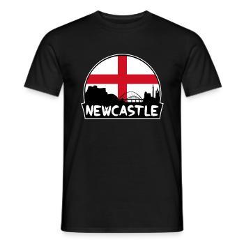 Newcastle England Flag Skyline Silhouette Travel - Men's T-Shirt - black - Front - AI Model Male 178 light (178cm)