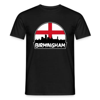 Birmingham Angleterre Drapeau Skyline Silhouette Voyage - T-shirt homme - noir - Devant - AI Model Male 178 light (178cm)
