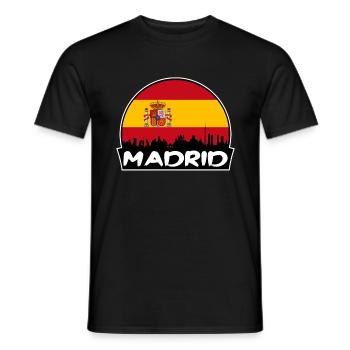 Madrid Espagne Flag Skyline Silhouette Voyage - T-shirt homme - noir - Devant - AI Model Male 178 light (178cm)
