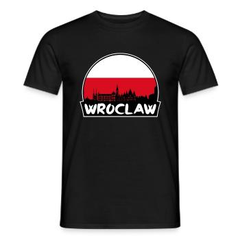 Breslau Polen Flagge Skyline Silhouette Reisen - Männer T-Shirt - Schwarz - Vorne - AI Model Male 178 light (178cm)