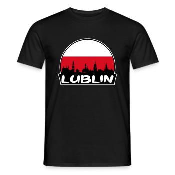 Lublin Pologne Flag Skyline Silhouette Voyage - T-shirt homme - noir - Devant - AI Model Male 178 light (178cm)