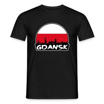 Danzig Polen Flagge Skyline Silhouette Reiseabzeichen - Männer T-Shirt - Schwarz - Vorne - AI Model Male 178 light (178cm)