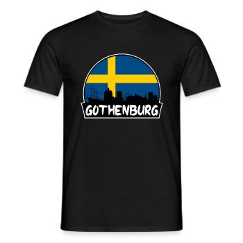 Göteborg Suède Flag Skyline Silhouette Voyage - T-shirt homme - noir - Devant - AI Model Male 178 light (178cm)