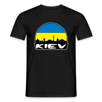 Kiew Ukraine Flagge Skyline Silhouette Reisen - Männer T-Shirt - Schwarz - Vorne - AI Model Male 178 light (178cm)