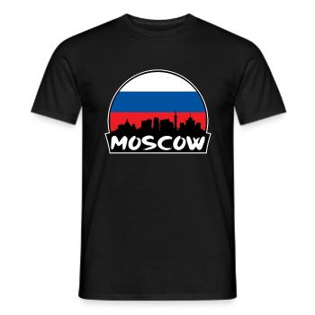 Moscou Russie Flag Skyline Silhouette Voyage - T-shirt homme - noir - Devant - AI Model Male 178 light (178cm)