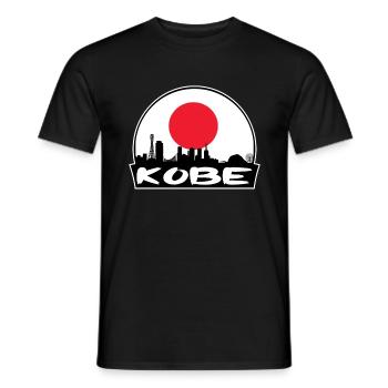Kobe Japan Flagge Skyline Silhouette Reisen - Männer T-Shirt - Schwarz - Vorne - AI Model Male 178 light (178cm)