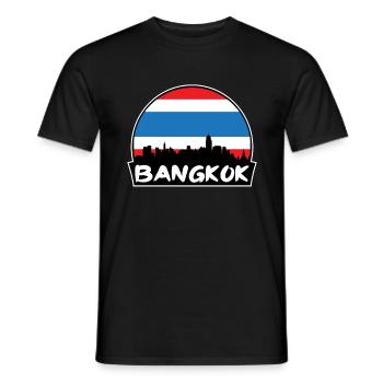 Bangkok Thaïlande Flag Skyline Silhouette Voyage - T-shirt homme - noir - Devant - AI Model Male 178 light (178cm)