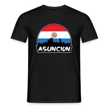 Asuncion Paraguay Flag Skyline Silhouette Voyage - T-shirt homme - noir - Devant - AI Model Male 178 light (178cm)