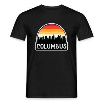 Columbus Ohio USA Flagge Skyline Reisesouvenir - Männer T-Shirt - Schwarz - Vorne - AI Model Male 178 light (178cm)