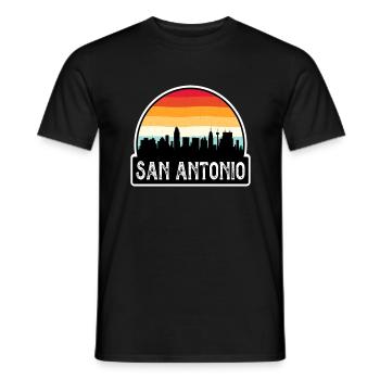 San Antonio Texas USA Flag Skyline Souvenir de voyage - T-shirt homme - noir - Devant - AI Model Male 178 light (178cm)