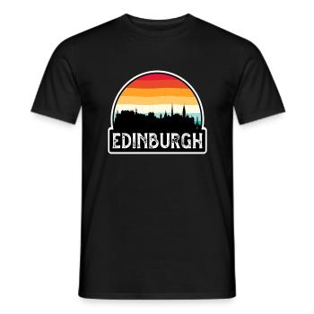 Edinburgh Schottland Flagge Skyline Reisesouvenir - Männer T-Shirt - Schwarz - Vorne - AI Model Male 178 light (178cm)