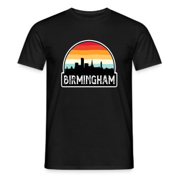 Birmingham Angleterre Flag Skyline Souvenir de voyage - T-shirt homme - noir - Devant - AI Model Male 178 light (178cm)