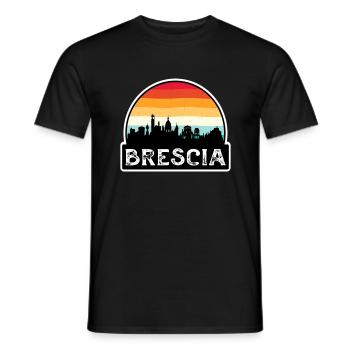 Brescia Italie Flag Skyline Souvenir de voyage - T-shirt homme - noir - Devant - AI Model Male 178 light (178cm)