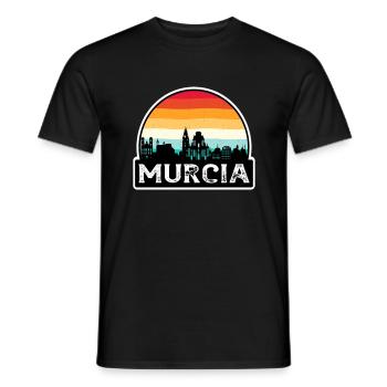 Murcia Spanien Flagge Skyline Reisesouvenir - Männer T-Shirt - Schwarz - Vorne - AI Model Male 178 light (178cm)