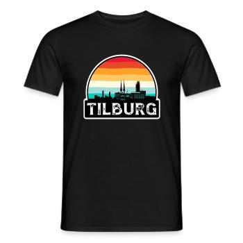 Tilburg Niederlande Flagge Skyline Reisesouvenir - Männer T-Shirt - Schwarz - Vorne - AI Model Male 178 light (178cm)