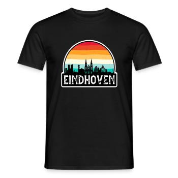 Eindhoven Netherlands Flag Skyline Travel Souvenir - Men's T-Shirt - black - Front - AI Model Male 178 light (178cm)