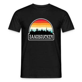 Souvenir de voyage du drapeau de l’Allemagne de Sarrebruck Skyline - T-shirt homme - noir - Devant - AI Model Male 178 light (178cm)