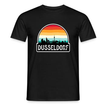 Düsseldorf Allemagne Flag Skyline Souvenir de voyage - T-shirt homme - noir - Devant - AI Model Male 178 light (178cm)