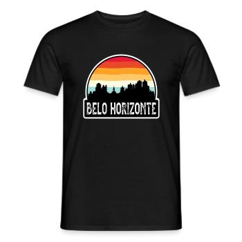 Belo Horizonte Brésil Flag Skyline Souvenir de voyage - T-shirt homme - noir - Devant - AI Model Male 178 light (178cm)