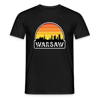 Varsovie Pologne Flag Skyline Souvenir de voyage - T-shirt homme - noir - Devant - AI Model Male 178 light (178cm)