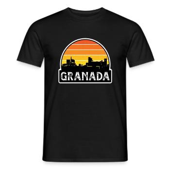 Grenade Espagne Flag Skyline Voyage Souvenir - T-shirt homme - noir - Devant - AI Model Male 178 light (178cm)