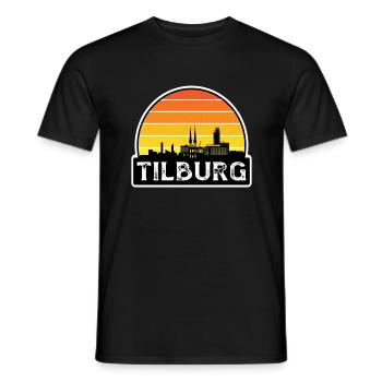 Tilburg Niederlande Flagge Skyline Reisesouvenir - Männer T-Shirt - Schwarz - Vorne - AI Model Male 178 light (178cm)