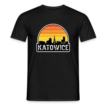 Katowice Pologne Flag Skyline Souvenir de voyage - T-shirt homme - noir - Devant - AI Model Male 178 light (178cm)