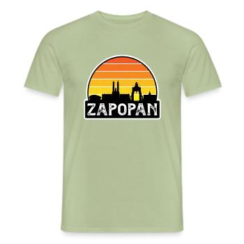 Zapopan Mexico Flag Skyline Travel Souvenir - Men's T-Shirt - sage - Front - AI Model Male 178 light (178cm)