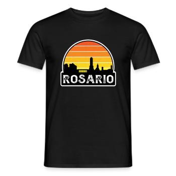 Rosario Argentinien-Flagge Skyline Reise-Souvenir - Männer T-Shirt - Schwarz - Vorne - AI Model Male 178 light (178cm)