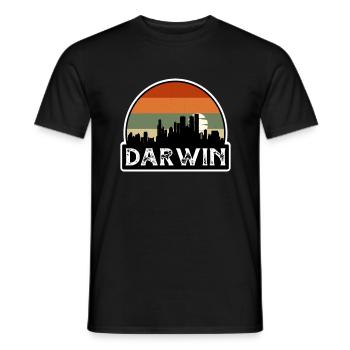 Darwin Australia Flag Skyline Travel Souvenir - Men's T-Shirt - black - Front - AI Model Male 178 light (178cm)