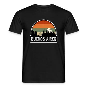 Buenos Aires Argentina Flag Skyline Travel Souveni - Men's T-Shirt - black - Front - AI Model Male 178 light (178cm)