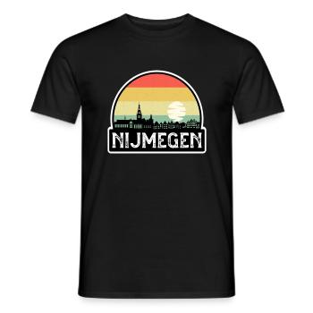Nimègue Pays-Bas Flag Skyline Souvenir de voyage - T-shirt homme - noir - Devant - AI Model Male 178 light (178cm)