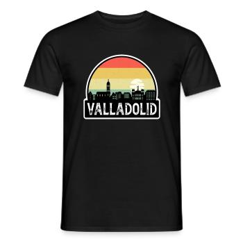 Valladolid Espagne Flag Skyline Souvenir de voyage - T-shirt homme - noir - Devant - AI Model Male 178 light (178cm)