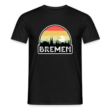 Souvenir de voyage de Brême Allemagne Flag Skyline - T-shirt homme - noir - Devant - AI Model Male 178 light (178cm)