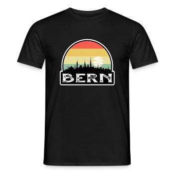 Berne Suisse Flag Skyline Souvenir de voyage - T-shirt homme - noir - Devant - AI Model Male 178 light (178cm)