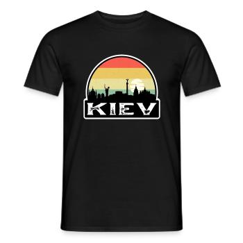 Kiew Ukraine Flagge Skyline Reisesouvenir - Männer T-Shirt - Schwarz - Vorne - AI Model Male 178 light (178cm)