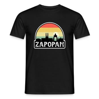 Zapopan Mexique Flag Skyline Souvenir de voyage - T-shirt homme - noir - Devant - AI Model Male 178 light (178cm)